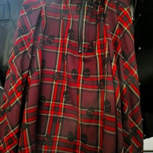 Torrid New skull plaid skater skirt